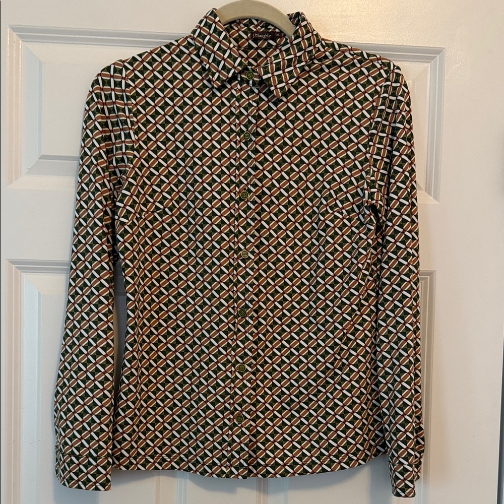 J. McLaughlin Men's Diamond Pattern Shirt - Black, White, Brown